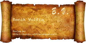 Benik Vulfia névjegykártya